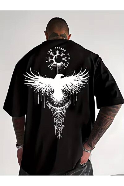 CLASSY.MODA Μαύρο Unisex Oversize T-shirt με στάμπα, Ανδρικό Γυναικείο, Άνετη...