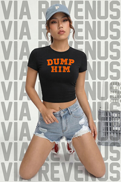 Vordevia Dump Him / Leave Him Behind Printed 100% Cotton Lycra Slim Fit Short...