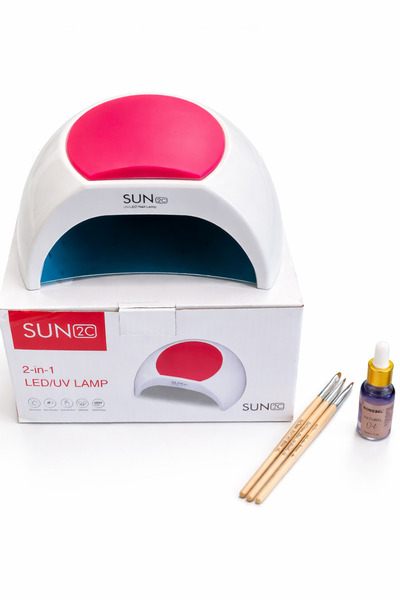 SUN Lampă UV LED SUN2C 48W Profesională pentru Unghii cu Gel & Semipermanent + Cadou,Pensule + Ulei