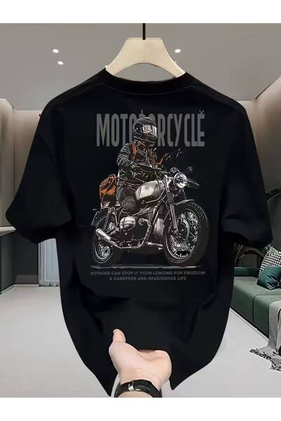 CLASSY.MODA Μαύρο Unisex Oversize T-shirt με στάμπα, Ανδρικό Γυναικείο, Άνετη...