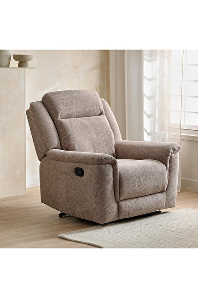 Home Box كرسي بذراعين من قماش برونزويك - بني