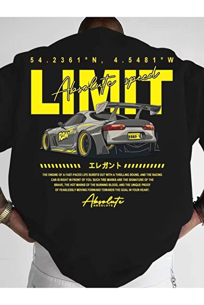 CLASSY.MODA Μαύρο Unisex Oversize T-shirt με στάμπα, Ανδρικό Γυναικείο, Άνετη...