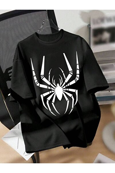 CLASSY.MODA Μαύρο Unisex Oversize T-shirt με στάμπα, Ανδρικό Γυναικείο, Άνετη...