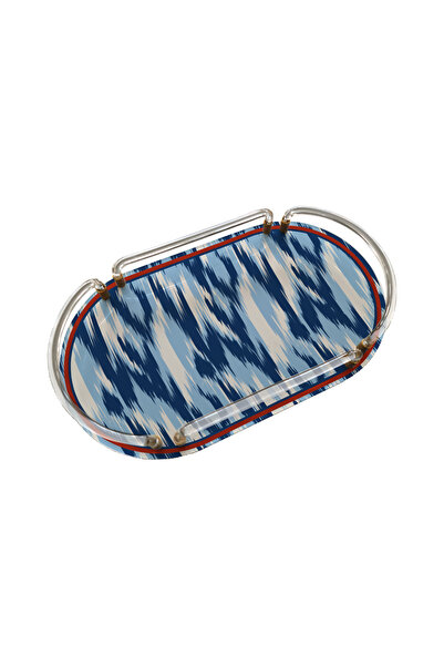 Sivella İkat Blue Oval Plexiglass Tray