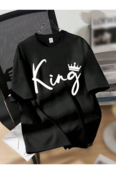 CLASSY.MODA Μαύρο Unisex Oversize T-shirt με στάμπα, Ανδρικό Γυναικείο, Άνετη...