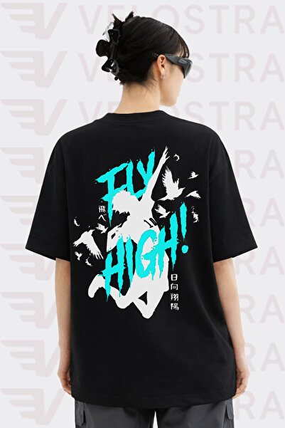 Velostra تي شيرت من القطن الممشط بتصميم خاص مطبوع عليه رسومات أنيمي هايكيو لل...