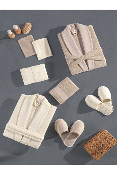 Moon طقم روب حمام قطني تركي 10قطع