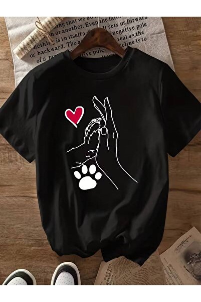 CLASSY.MODA Μαύρο Unisex Oversize T-shirt με στάμπα, Ανδρικό Γυναικείο, Άνετη...