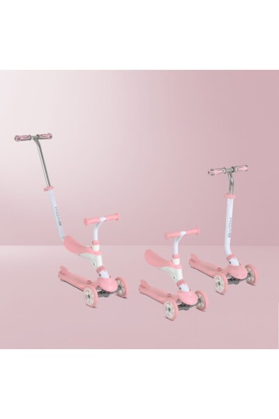 byox Tristar Pink 3-in-1 children's scooter, with seat and parental control, ...