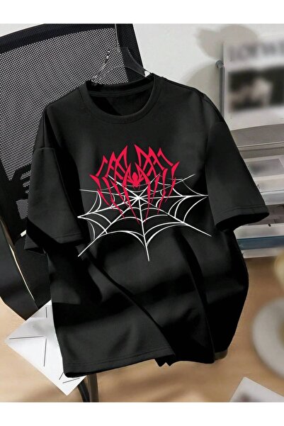 CLASSY.MODA Μαύρο Unisex Oversize T-shirt με στάμπα, Ανδρικό Γυναικείο, Άνετη...