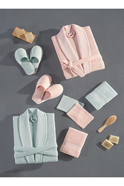 Moon طقم روب حمام قطني تركي 10قطع