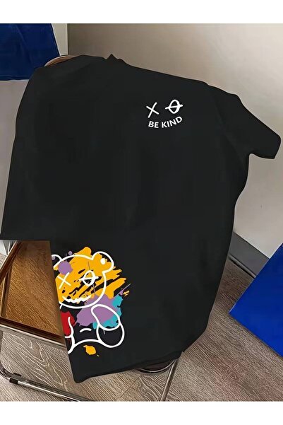 CLASSY.MODA Μαύρο Unisex Oversize T-shirt με στάμπα, Ανδρικό Γυναικείο, Άνετη...