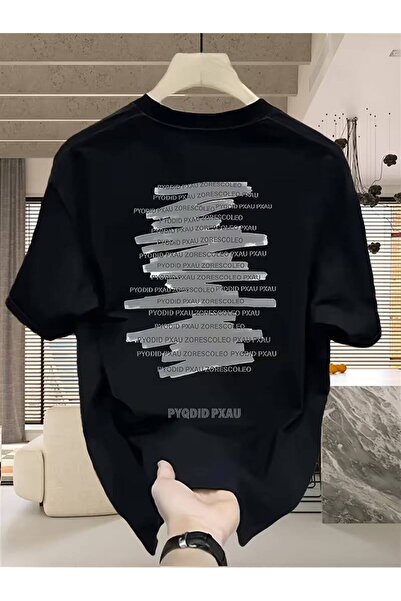 CLASSY.MODA Μαύρο Unisex Oversize T-shirt με στάμπα, Ανδρικό Γυναικείο, Άνετη...