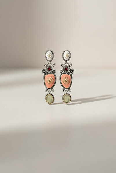 LYRA Bags & Accessories Lyra Women's Earrings Vintage Flower Motif Colorful L...
