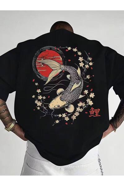 CLASSY.MODA Μαύρο Unisex Oversize T-shirt με στάμπα, Ανδρικό Γυναικείο, Άνετη...