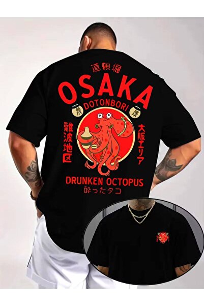 CLASSY.MODA Μαύρο Unisex Oversize T-shirt με στάμπα, Ανδρικό Γυναικείο, Άνετη...