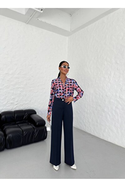 ZAVIXO Women's Flowered Fabric Pants Jn0016