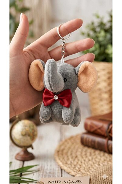 Şirin Cute Plush Elephant Keychain with Big Ears