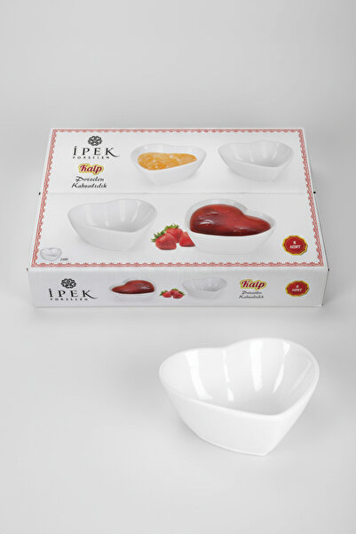 İpek Porselen Heart Design Small Serving Bowl for 6 People, 6-Piece Bowl Set,...