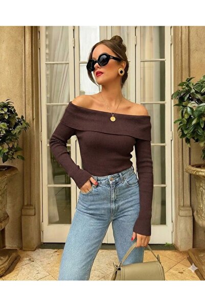 De Group Store Madonna Yaka Kaşkorse Kadın Body Mürdüm