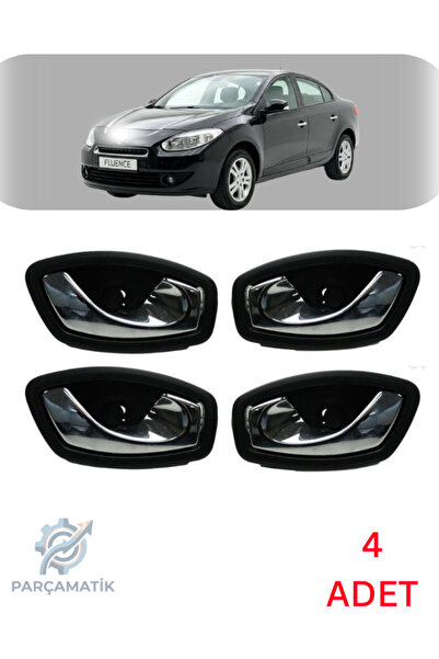 PARÇAMATİK Fluence Megane 3 Clio 4 Kapı Iç Açma Kolu Parlak Krom Takım (4 Adet)