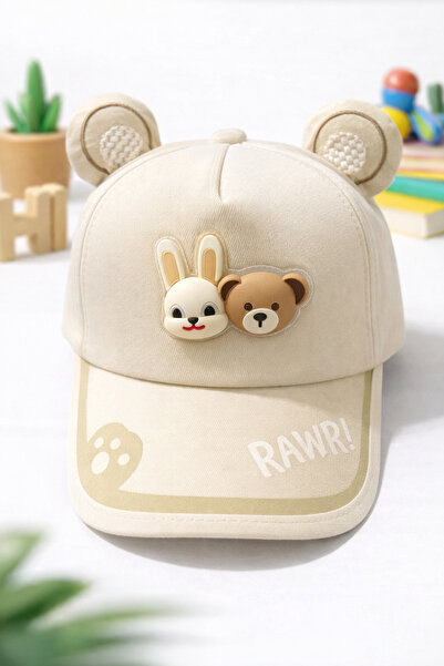 synshop Κρεμ Καπέλο Κουνελάκι με Αυτιά Αρκουδάκι, Προστασία από την Υπεριώδη ...