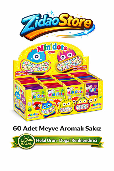 Emrah Gültekin Minidots Meyve Aromalı Sakız 60 Adet Tam Kutu Mini Draje Sakız...