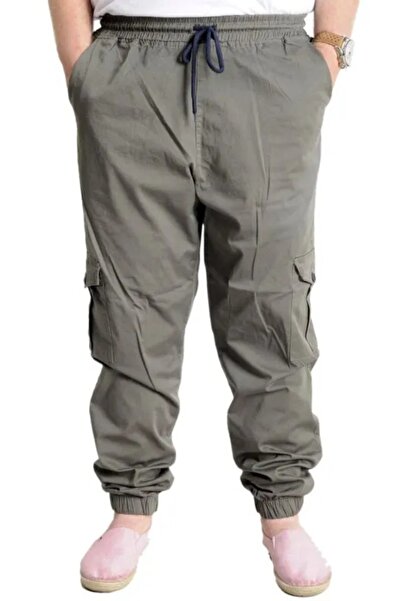 cusseli Large Size Men's Linen Cargo Jogger Valencia 21911 Khaki