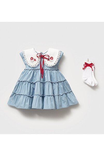 Noy Noy Noynoy Kot Jile Dress Embroidery Set with Collar and Socks