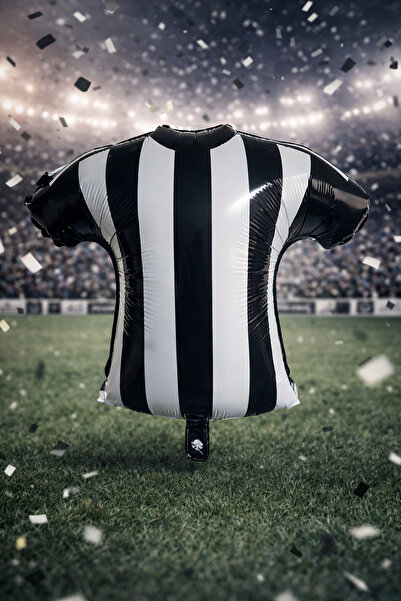 Baloncu Dede Football Jersey Foil Balloon 45 cm Black and White Fan Themed Bi...