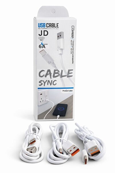 Generic كابل شحن سريع 3 في 1 من نوع USB-C بقوة 6 أمبير، كابل شحن متين عالي ال...