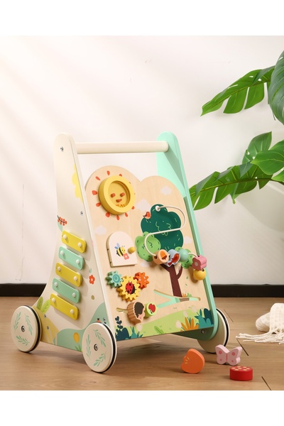 ETERNAL SUNSHINE Montessori Orman Temalı Çok Fonksiyonlu Ahşap Yürüme Arkadaşı