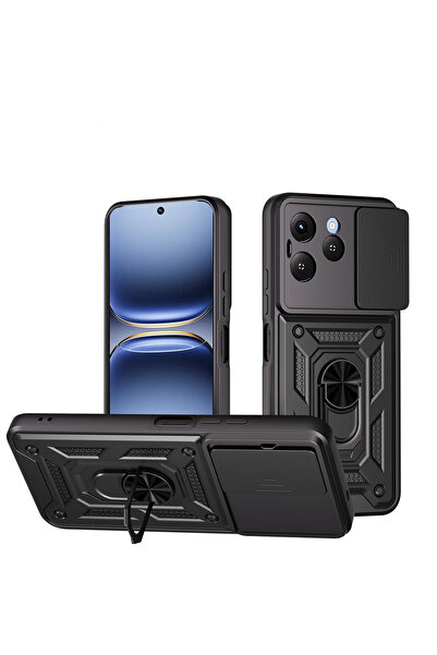 kılıffuarı Tecno Spark 40 Case Full Protection Magnetic Stand Camera Protecti...