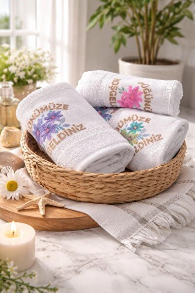 Bikaya Home Prosop de nuntă fără franjuri 40x70 cm |   1100 grame |   Set eco...