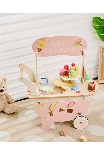ETERNAL SUNSHINE 40 Parçalı Ahşap Dondurma Arabası ve Yürüme Arkadaşı