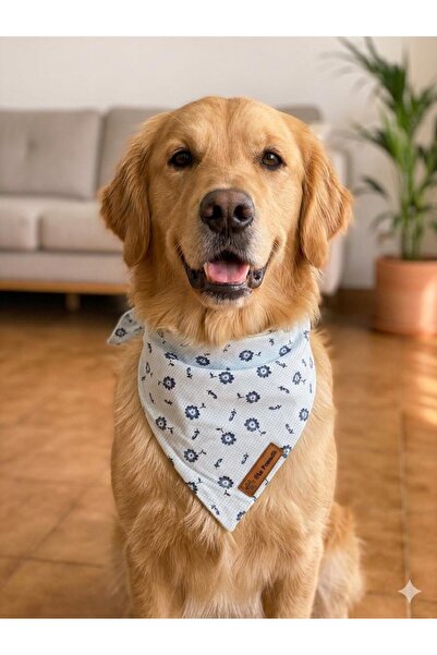 Le Pomadik Blue Floral Elastic Dog Bandana