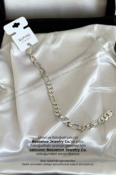 BESSENCE JEWELRY CO. Xuping VIP Silver Klasik Figaro Zincir Çelik Bileklik, 2...