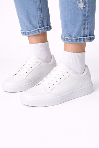 Agk Çorap 12 Pairs of Plain White Unisex Half-Calcetine Socks