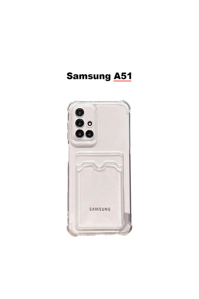 bewn Samsung A51 Compatible Card Holder Wallet Transparent Edge Protected Cor...
