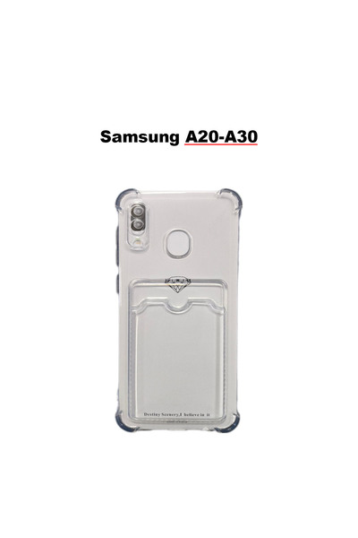 bewn Samsung A20-A30 Compatible Card Holder Wallet Transparent Edge Protected...