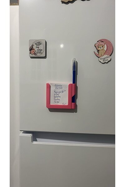 MT STUDİO Manyetik Notluk Kalemli kağıtlı Magnet Buzdolabı Not Kağıdı Organiz...