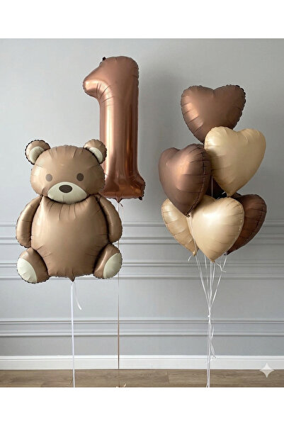 Öztürkpartievi الدب البني المفهوم به كونسيبت تيدي بير رقم 1. مجموعة بالونات م...