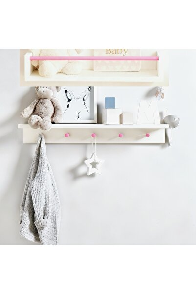Sef moda 60 cm 2’li mdf’lam montessori raf&kitaplık pembe