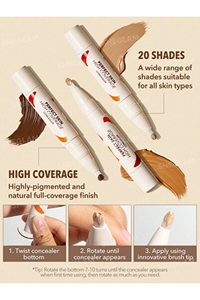 SHEGLAM High Coverage Concealer ,yüksek kapatıcılığına rağmen ağırlık yapmaya...