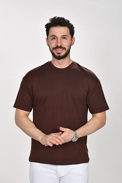 VALERİO MEN تي شيرت أساسي من قماش المودال مقاس كبير للجنسين