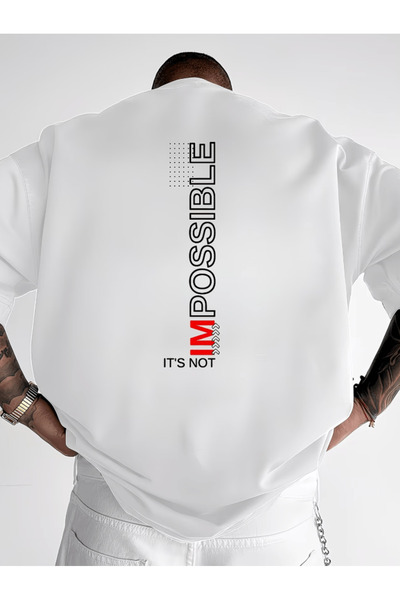 one button It's Not Impossible Printed Premium Oversize T-Shirt