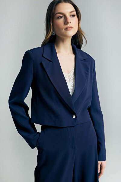 Sateen Κοντό Μπουφάν Mari - Ναυτικό Μπλε