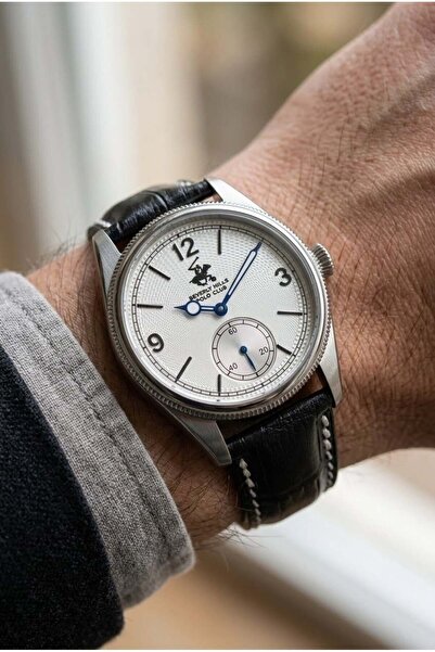 Beverly Hills Polo Club Erkek Kol Saati | 39 mm Çelik Kasa, Siyah Deri Kordon...