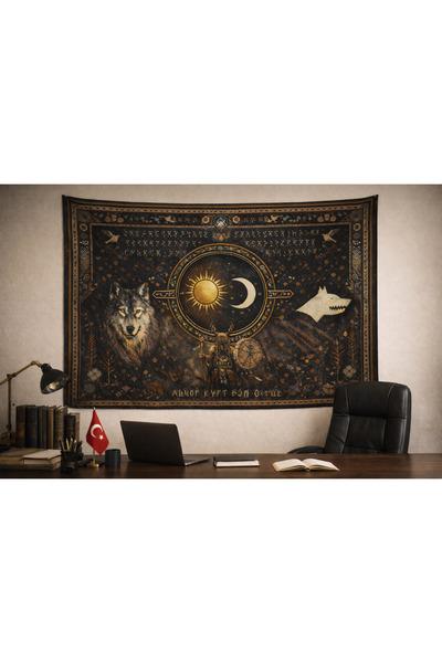 Vagonik سجادة جدارية بتصميم ثور تركي من ثقافة جوكتورك