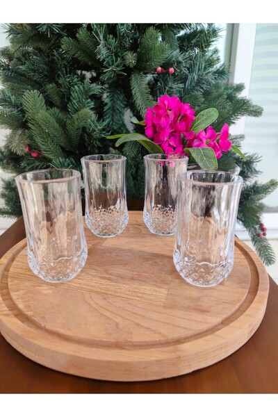 Madame Coco مجموعة أودري المكونة من 4 أكواب مشروبات طويلة - 140 مل